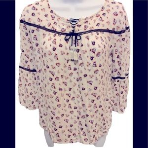 Kandy KISS Bohemian Top Size XL White with red and blue